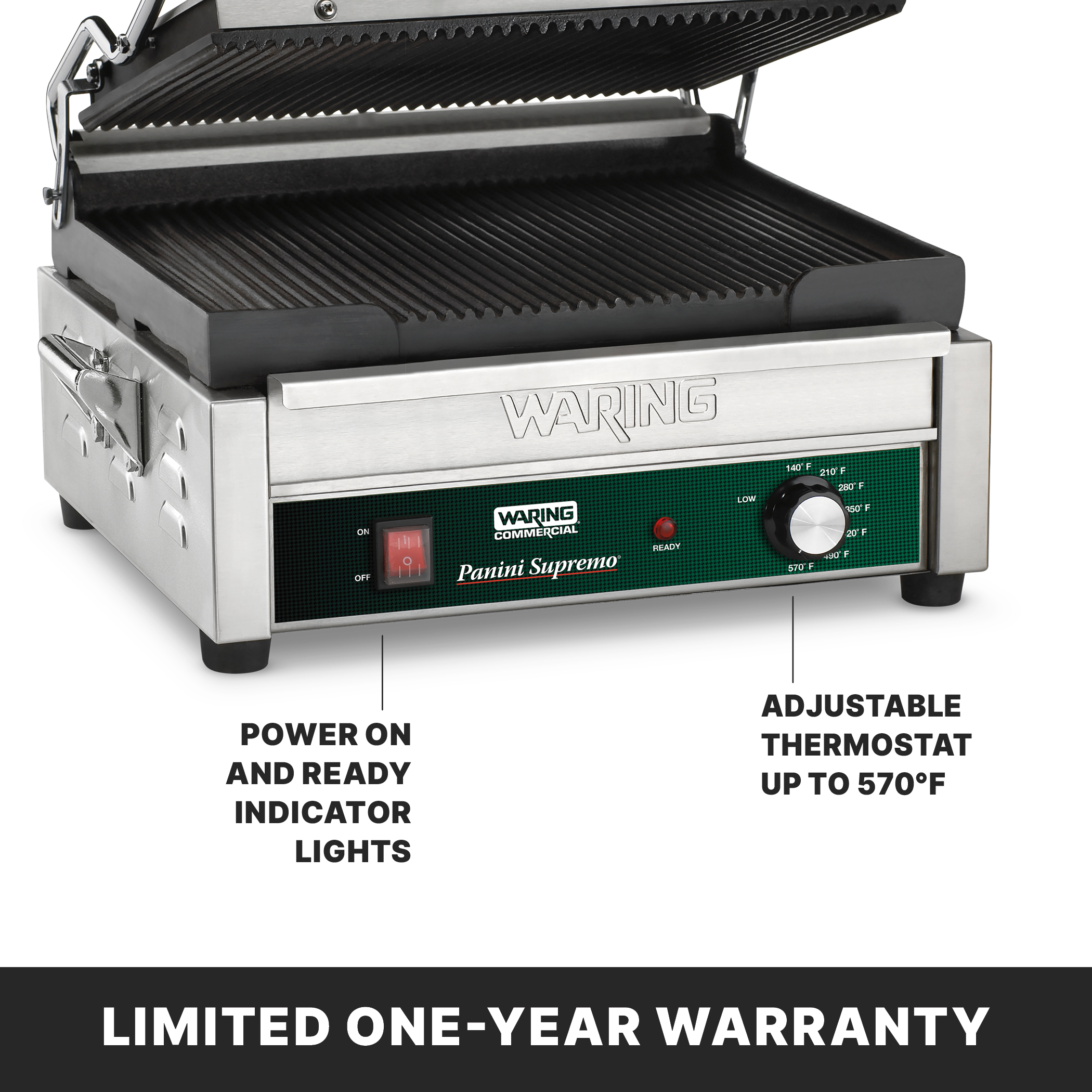 Ribbed Panini Grill, 14.5" x 11"